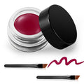 Erinde Burgundy Gel Eyeliner, Waterproof Cream Eyeliner Gel Pot, High-Intensity Pigments Long Lasting Smudge Proof Eye Liner Eyebrow Makeup, Waterline Matte Eye Liner with 2PCS Brushes, B09 Burgundy