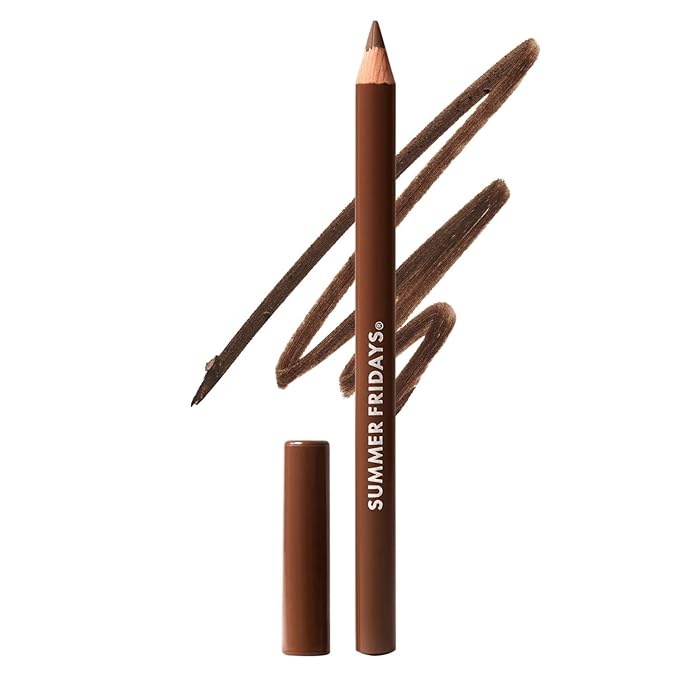 Summer Fridays SoftLine Lip Liner Pencil - Creamy, Long-Lasting Matte Lip Pencil for Sculpted Definition - Skin Care Infused Makeup with Hyaluronic Filling Spheres + Jojoba Oil - Brownie (1.02 g)