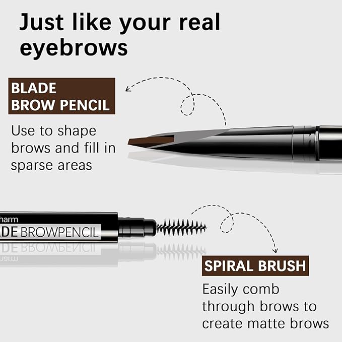 MAVENI Browcharm Microblading Eyebrow Pencil for Women,0.1mm Ultra-Fine Mechanical Pencil,Makeup Brow Definer Waterproof,Draws Tiny Brow Hairs and Fills in Sparse Areas and Gaps (02 Light Grey)