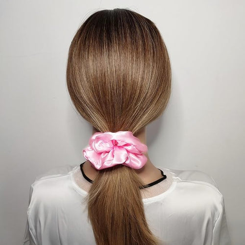 12 Pcs Satin Silk Hair Scrunchies Soft Hair Ties Fashion Hair Bands Hair Bow Ropes Hair Elastic Bracelet Ponytail Holders Hair Accessories (4.5 Inch, Assorted Red and Purple)