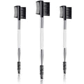 3 Pcs Eyebrow Brush Eyelash comb separator 3 Head Eyelash Shaper and Eyebrow Brush Dual Comb Double Head Makeup Grooming Tool for Women Cosmetic Separating Shaping Brow(White)
