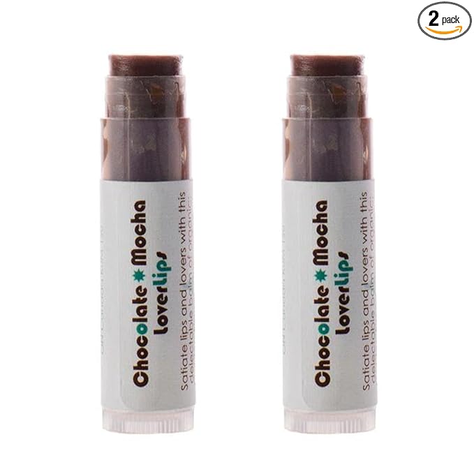 Living Libations - Organic 'Chocolate Mocha Lover Lips' Lip Balm | Natural, Wildcrafted Clean Beauty (2-pack)