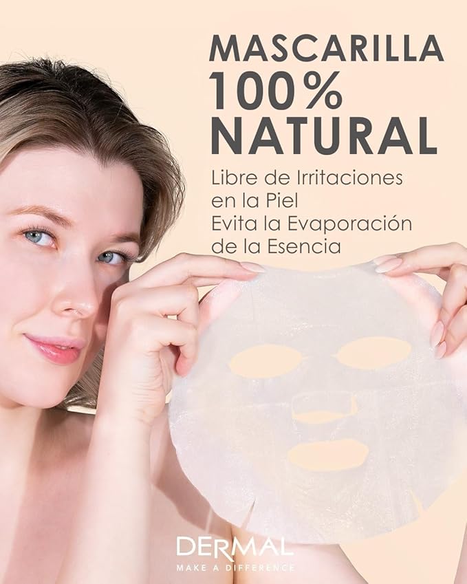 DERMAL Collagen Essence Sheet Mask 16 Combo Pack - 16 Days Daily Skin Therapy for Glow - Aloe, Snail, Vitamin Variety Gift Set - K-Beauty