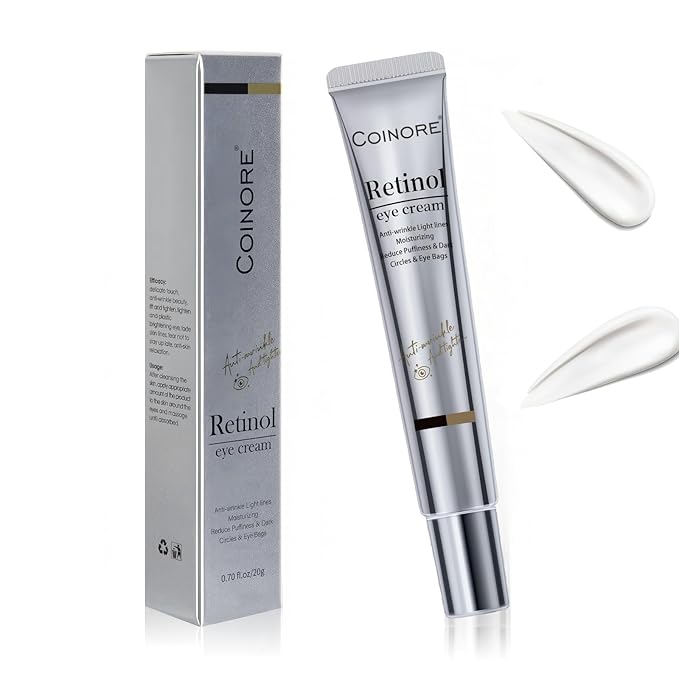 Retinol Under Eye Cream - Anti Aging Eye Cream for Dark Circles, Puffiness, Wrinkles, Reduces Eye Bags, Fine Lines & Crow’s Feet for Women & Men, 0.7 Fl Oz