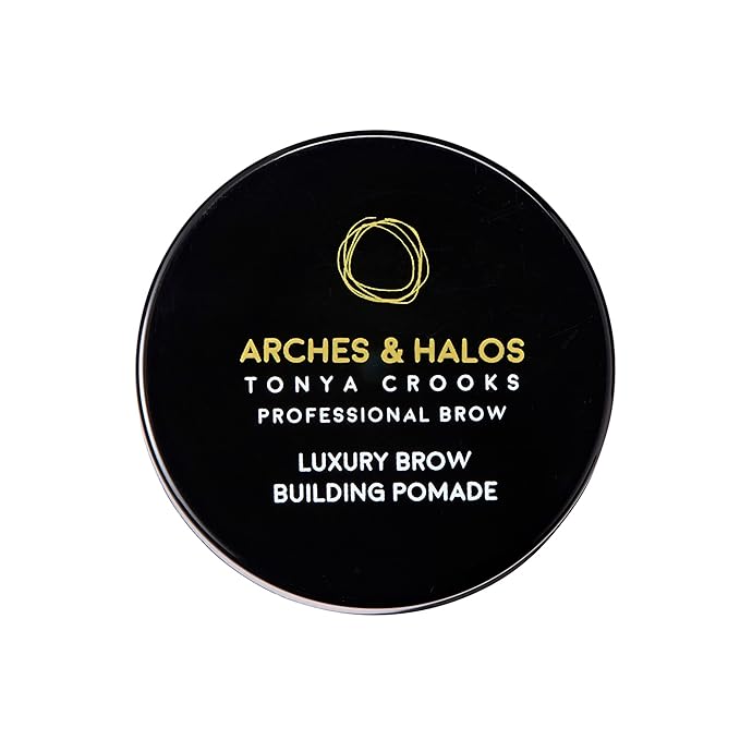 Arches and Halos Luxury Brow Building Pomade - Vegan Eyebrow Pomade - Creamy, Long Wearing Color for Clean, Defined Brows - Dark Brown - 0.1 oz