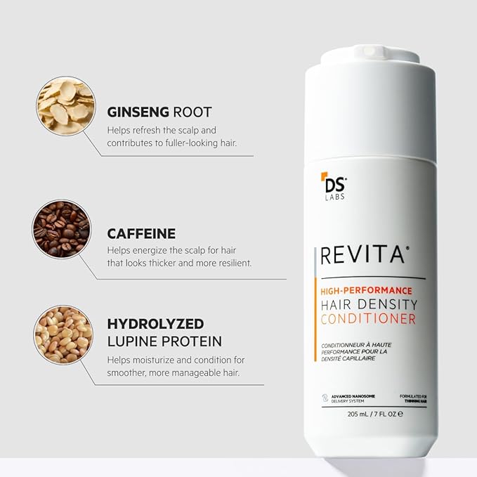 DS Labs For Men & Women Revita Conditioner - Scalp Refreshing Hydration for Fuller Looking, Weightless Hydration, Caffeine, Turmeric, Sulfate & Silicone Free, Color Safe, Refill Pouch 500 mL