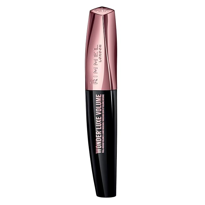 Rimmel London Wonder'Luxe Volume Mascara, Long-Wearing, Volumizing, Smudge-Proof, 001, Black, 0.08oz
