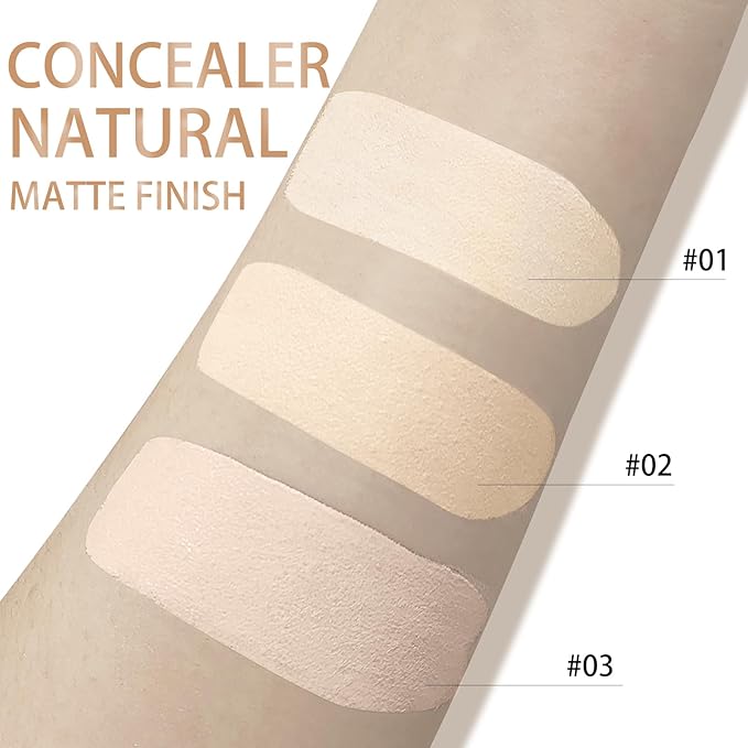 Liquid Concealer Makeup, Full Coverage Cream Face Concealer with Cushion Applicator, Highly Pigmented, Natural-Looking, Hydrating, Waterproof (#06 Warm Love)