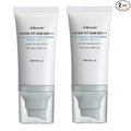 2PCS Centella Sunscreen SPF 50,Face Sun Screen Long-Lasting Protection,Madagascar Sunscreen,NO White Cast - Dry Oily Skincare (Blue)