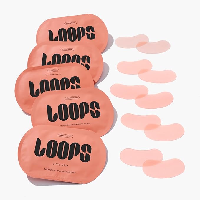 LOOPS WEEKLY RESET-Rejuvenating Hydrogel Korean Eye Mask Kit -Hydrate, Nourish and Help Reduce Wrinkles for Refreshed Eyes -Reduces Signs of Puffiness For Resilient-Looking Skin-Under Eye Patches-5pc