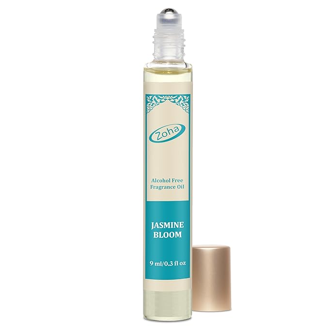Zoha Jasmine Bloom | Roll on Perfumes for Women & Men | Alcohol-free Jasmine Perfume Oil | Travel Size Long Lasting Fragrance | 9ml Roller