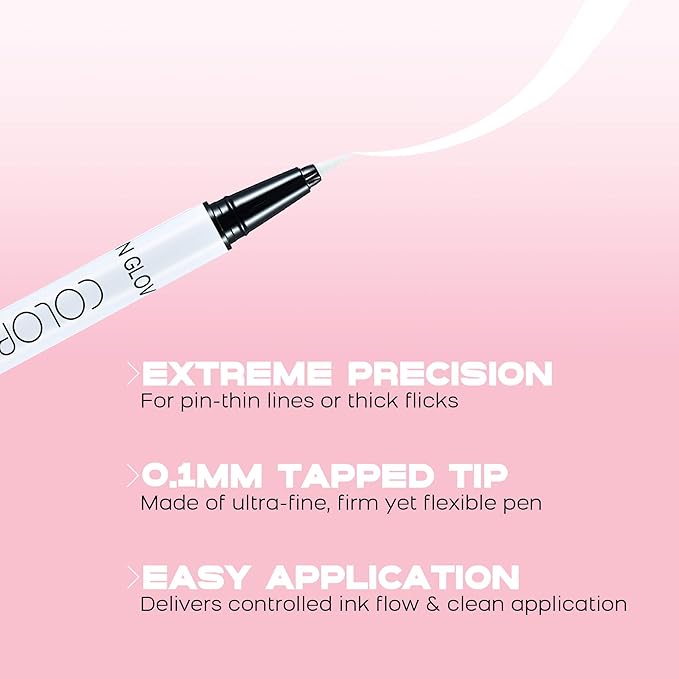 UV Neon Liquid Eyeliner, Matte Colored Eyeliner Pen, Waterproof Smudge-proof Pigmented Eye Liner, Glow Brightly Under UV Lights, Colorful Eye Makeup For Rave Party Music Festival, Neon White