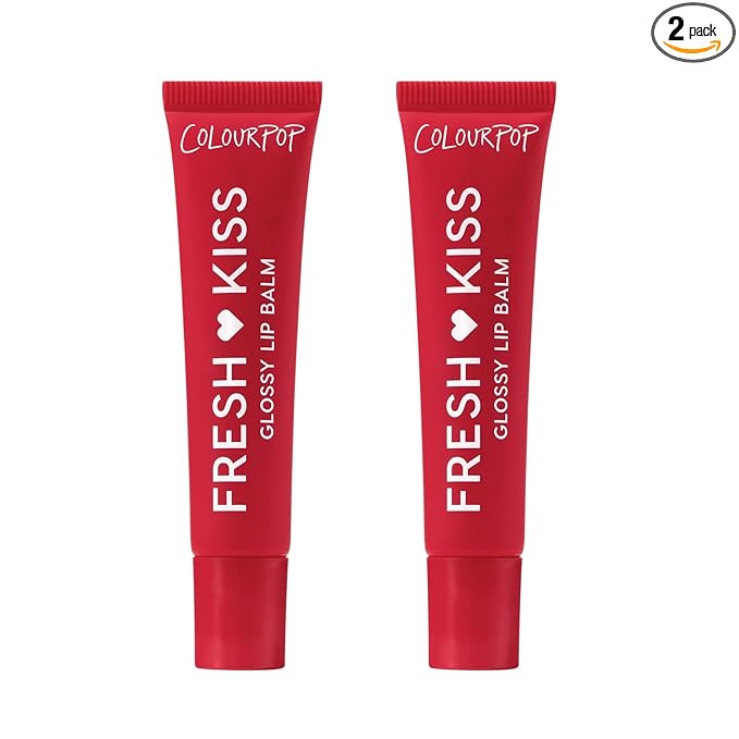 ColourPop Fresh Kiss Glossy Lip Balm - Hydrating Lip Care Enriched with Peptides, Hyaluronic Acid, Shea Butter & Vitamin E for an Ultra-Cushiony Formula - Cherry Glaze (2 Count)