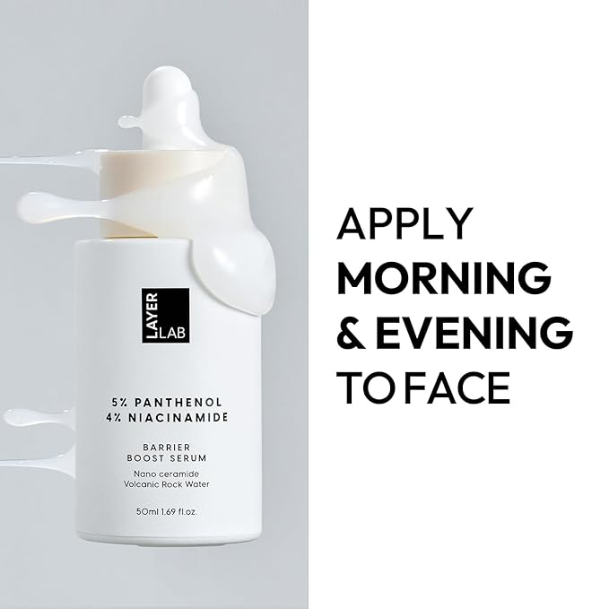 LAYERLAB Barrier Boost Serum with 5% Panthenol 4% Niacinamide, Soothing Korean Skincare for Sensitive Skin, Niosome Panthenol Serum, 30ml, 1.01 fl.oz.