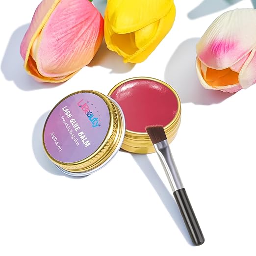 Libeauty Lash Lift Balm Lash Lift Glue Adhesive Strong Sticky Fruit Flavor Eyelash & Eyebrow Perm Glue Balm Brow Lamination Gel (Red Strawberry, 10g/0.35oz)
