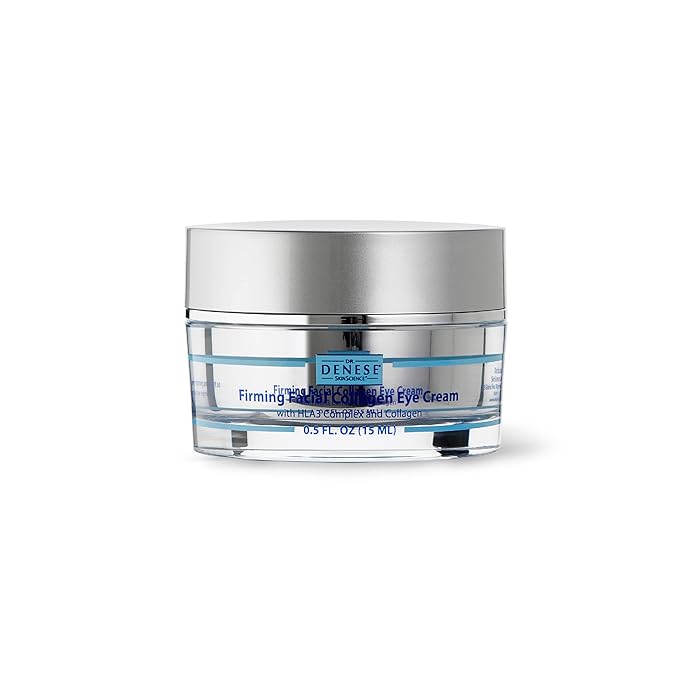 Dr. Denese SkinScience Firming Facial Collagen Eye Cream 0.5oz – Collagen, Hyaluronic Acid & Peptides for Smoother Under Eye Skin – Reduces Look of Puffiness, Dark Circles & Fine Lines – Travel Size