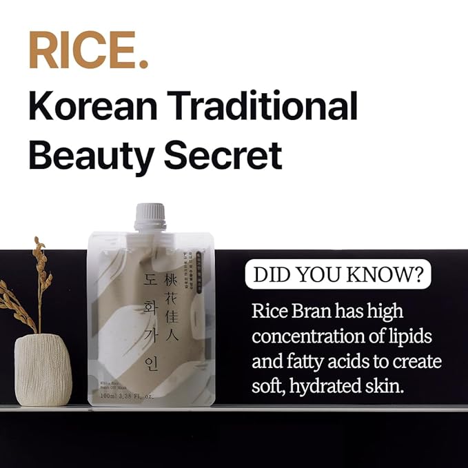 White Rice Wash off Facial Mask l Daily Skincare Essential Korean Skin Care Produced from Domestically Harvested Ingredients, Gentle Hydrating & Soothing l 3.38 fl. Oz