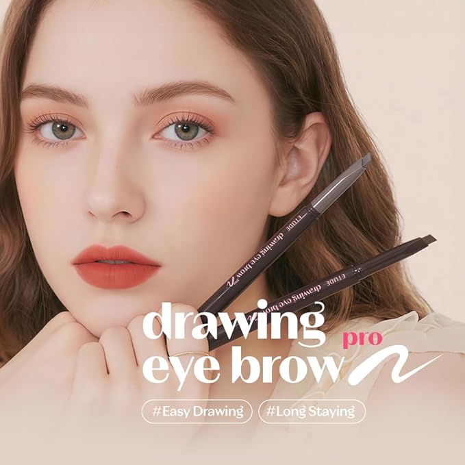 ETUDE Drawing Eye Brow Pro (Gray) Eyebrow Pencil for women, Microblading, Long Lasting, Soft Textured Natural Daily Look, Korean Makeup, Beauty (0.008 Ounce)