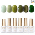 GAOY Green Gel Nail Polish Set, 6 Colors Dark Green Cat Eye, Soak Off UV Light Cure Gel Polish Kit for Nail Art DIY at Home