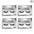 Ardell False Eyelashes 3D Faux Mink Lashes 852 - Flared, Natural Look Strip Wispy Lashes with Invisiband, 4 Pairs