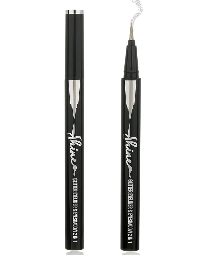 Sliver Glitter Eyeliner Liquid Liner-1Pcs Sliver Metallic Shimmer Sparkling Colored Eye Liner Eyeshadow Makeup Pen, Long Lasting High Pigmented Waterproof Smudge-proof Eyeliner Pencil, Gift for Women