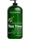 New York Biology Tea Tree Body Wash for Men and Women - Moisturizing Body Wash Helps Soothe the Skin - Refreshing and Hydrating Cleanser for Body and Feet - 16.9 Fl Oz