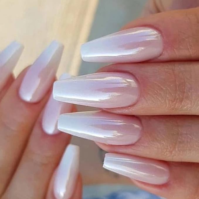 Magic White Pearl Chrome Nail Powder Solid Shell Fairy Glitter Nails Art Powder Holographic Ice Transparent Mermaid Moonlight Effect Manicure Pigment With Tool