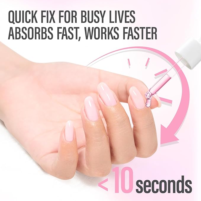 CHUCHU Vegan Cuticle Oil for Nails: Peach Jojoba Nail Cuticle Oil with Vitamin B & E for Moisturizes Cuticle and Nail's Skin - Prevents Hangnails and Chapped 15ML