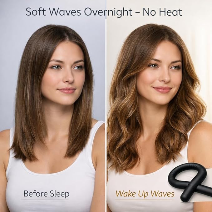 NocheSuave Heatless Curls Overnight Hair Curler, Satin Curling Rod Headband, Heatless Curlers to Sleep In, Soft No Heat Hair Curlers for Long & Medium Hair
