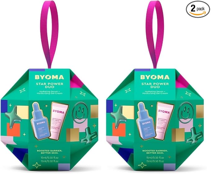 BYOMA Star Power Duo (2-Piece Kit) - Skincare Gift Set with Hydrating Serum 15mL & Moisturizing Gel Cream 15mL - Skin Barrier Repair Face Serum & Moisturizer (Pack of 2)