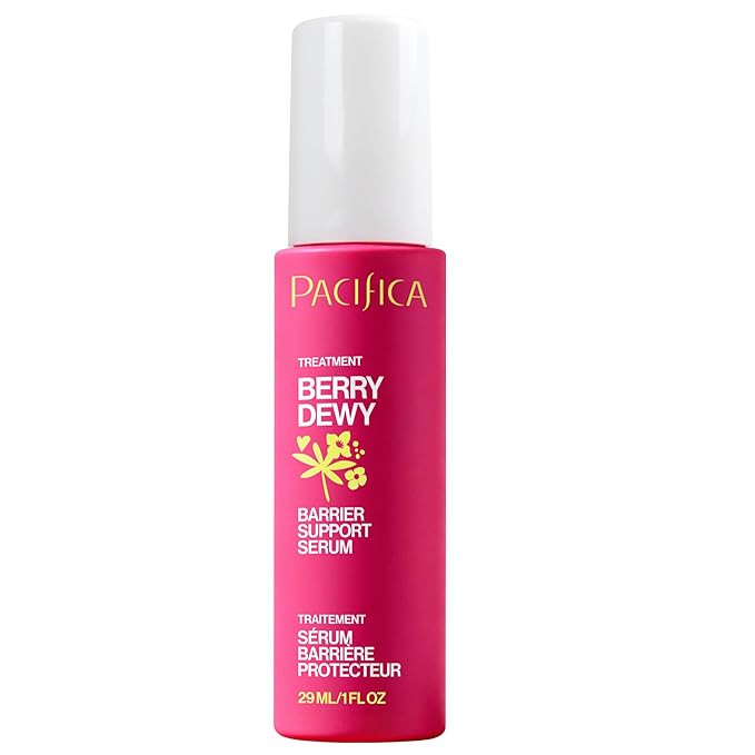 Pacifica Berry Dewy Barrier Support Serum, Ceramide and Niacinamide Face Serum, Snow Mushroom and Berry Complex, Lightweight Gel Texture, Non-Comedogenic, Vegan and Cruelty-Free