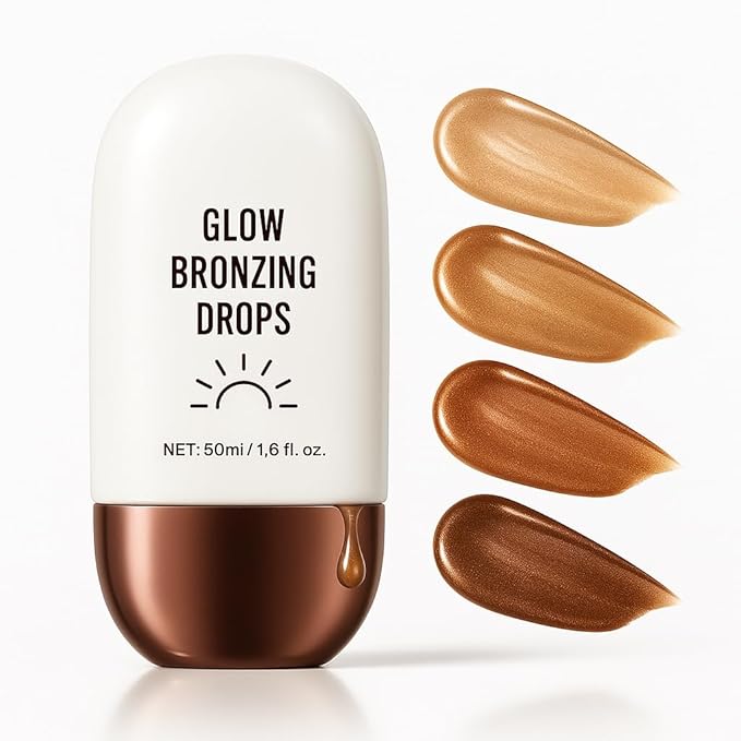 Makeup True Match Lumi Glotion, Natural Glow Enhancer, Illuminator Highlighter, Bronzing Drops For a Sun-Kissed Glow, 903 Medium (#01/Champagne Shimmer)