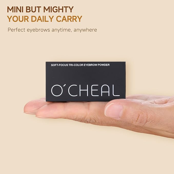 CCbeauty Eyebrow Powder Makeup Kit,3 Colors Eye Brow Powder Palette, Long Lasting Waterproof Brown Brow Filler, With Buit-In Mirror, Brow Brush, Brow Razor, Brow Tweezers, 10Pcs Eye Brow Stencil