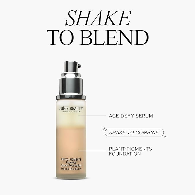 Juice Beauty Phyto-Pigments Flawless Serum Foundation - 14 Sand - 30 mL - Medium-to-Full, Long-Lasting Coverage - Reduces Look of Wrinkles + Pores - Vegan, Cruelty Free