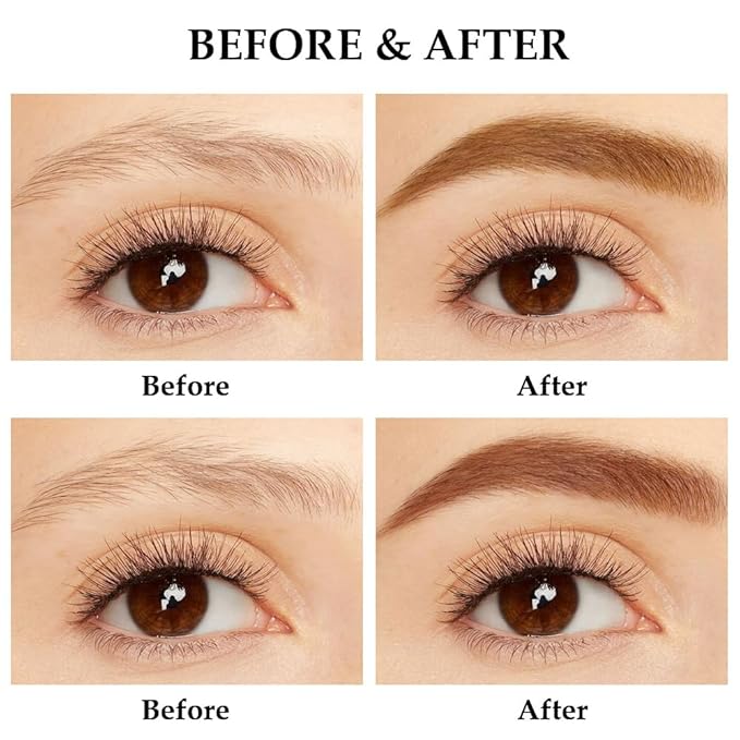 Tinted Thickening Brow Mascara,Tinted Eyebrow Gel,Waterproof, Transfer-proof, Brush to Fill in Eyebrows and Cover Gray Hairs - Cruelty Free (2pcs 03 Auburn &04 Rich Auburn)