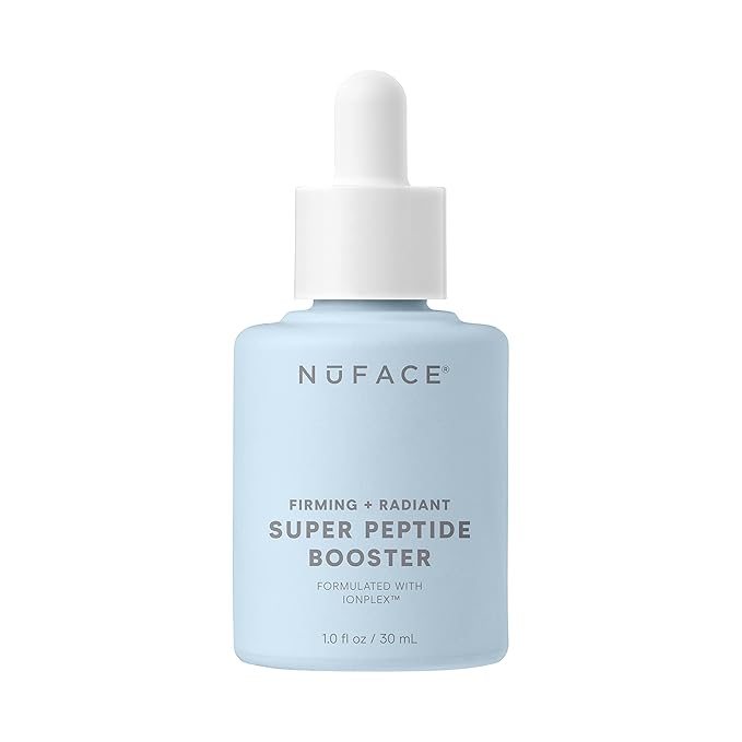 NuFACE Super Peptide Booster Face Serum - Skin Firming Peptide Serum for Fine Lines and Wrinkles - IonPlex Skin Care to Smooth, Hydrate & Enhance your NuFACE Microcurrent Facial Device Results (1 oz)