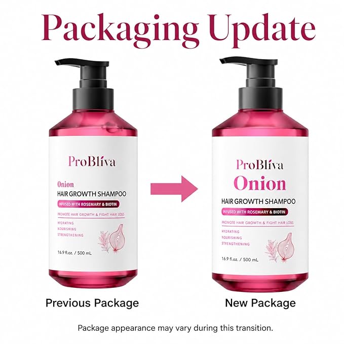 ProBliva Onion Shampoo for Hair Growth: Onion Hydrosol Shampoo with Biotin and Rosemary for Hair Loss and Thinning Hair - Promotes Healthier, Thicker and Stronger Hair for Women and Men