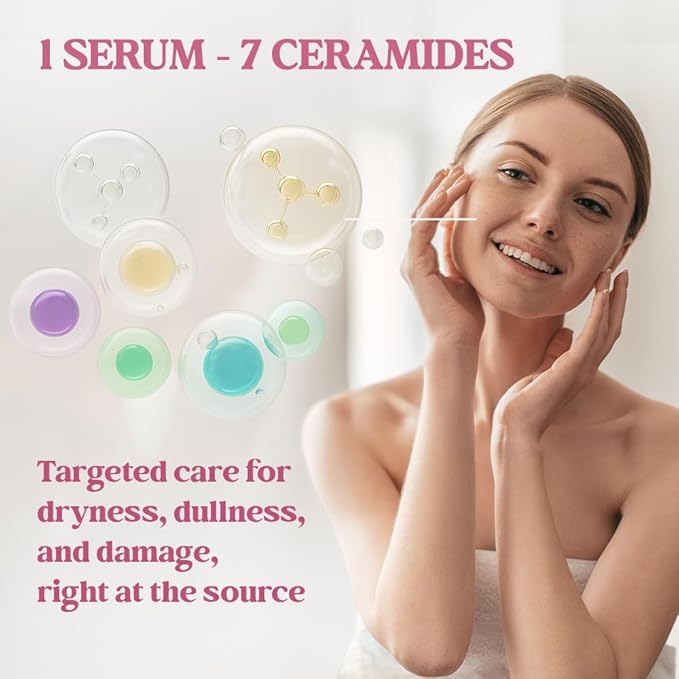 Ceramide Serum for Face - Hydrating Face Serum for Women - Anti Aging - Ceramide Barrier Repair with Centella, Vitamin A C E - Anti Aging Serums for Dry Sensitive Skin - 1 Fl Oz - 1 Pack