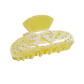 Bow Claw Clip for Women, Non-Slip Sparkling, Pink Cute Extra Large Claw Clips for Thick Hair, Strong Hold Hair Accessories for Workout Party Everyday Use(Yellow)