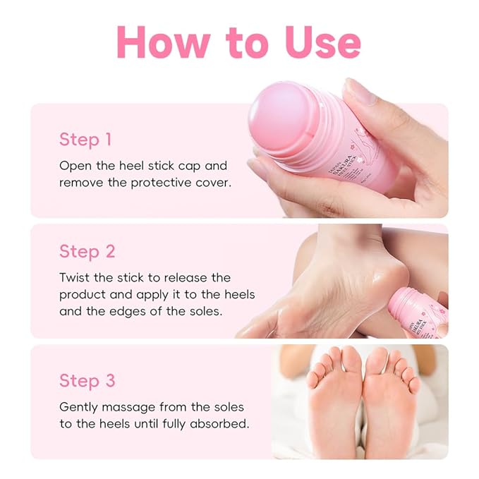 2 Pcs Sakura Foot Care Creams for Dry and Cracked Feet,Sakura Scent Cracked Heel Repair Sticks with Shea Butter,Vitamin E and Aloe Vera,Deeply Moisturizing,Softening and Smoothing Feet,1.4 Oz