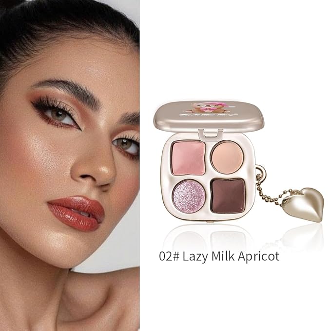 Mivota Professional Eyeshadow Palette, Nude Taupe and Brown Neutral Shades, Velvety Matte and Satin Shimmer Finishes, High Pigment Blendable Colors, Waterproof Long-Lasting Eye Palette, 02, 4 Colors