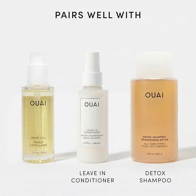 OUAI Hair Oil Travel Size - Hair Heat Protectant Oil for Frizz Control - Adds Shine and Smooths Split Ends - Color Safe Formula - Paraben, Phthalate and Sulfate Free (0.45 oz)