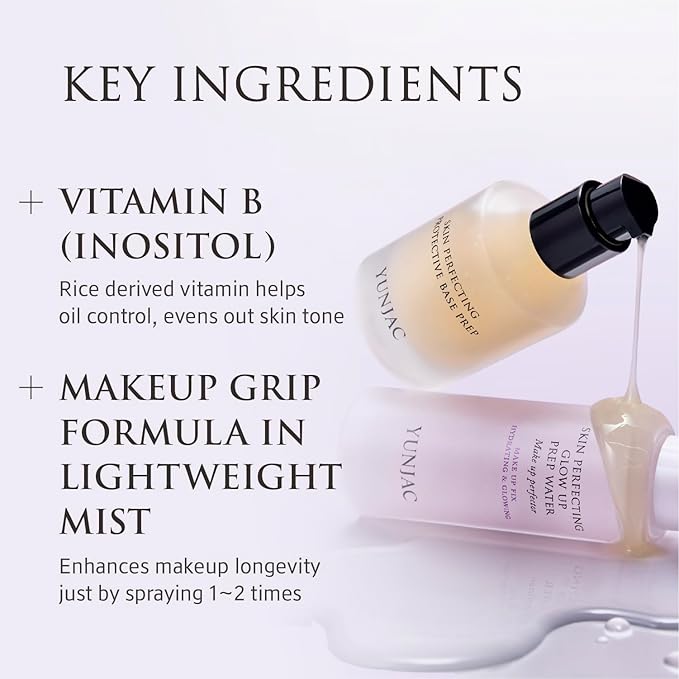 YUNJAC Skin Perfecting Glow Up Prep Water Makeup Fixer(1.69 fl oz) – Lightweight Fine Mist for Long-Lasting Makeup, Glow Booster, Smooth Radiant Skin Finish, Korean Skincare by YUNJAC