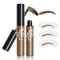 Eyebrow Gel - Peel Off Eyebrow Tint With Eyebrow Stencils, Long-lasting Brow Gel for Strong Hold & Natural Finish, Waterproof Eyebrow Makeup for Fuller & Defined Looking Brows (Warm Brown)