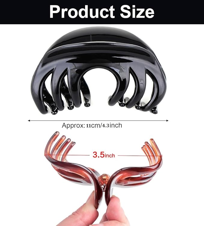 Large Size Hair Claw Clips For Thick Hair, Premium Clips Strong Holding Power Claw 4.3Inch Delicate Hair Grip for Women and Girls(Type B)