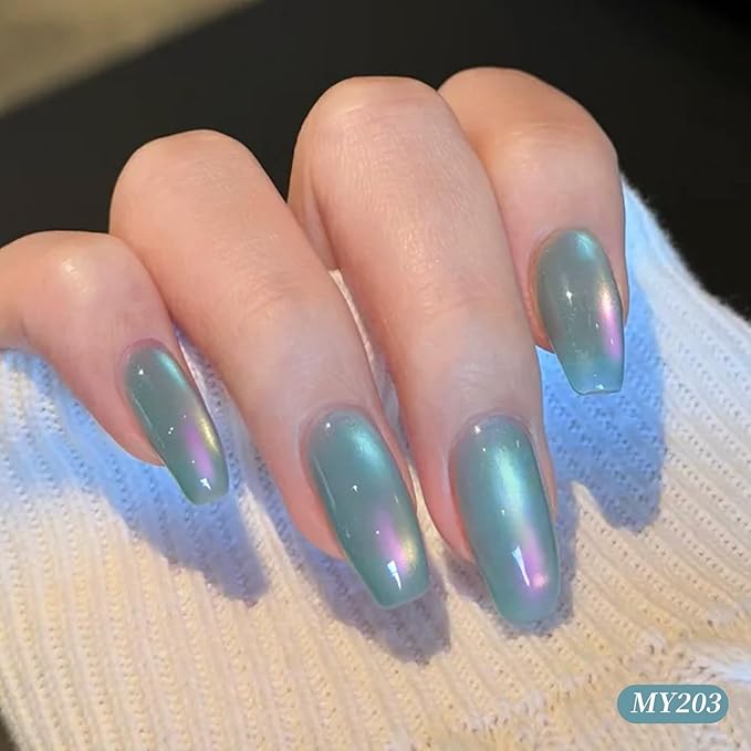 Born Pretty Spring Summer Aurora Cat Magnetic Eye Gel Gel Nail Polish Set 6 Colors Prismatic Siren Holographic Mermaid Cat Magnetic Eye Gel Polish for Nail Art Soak Off U V Gel for Salon Home 7ml