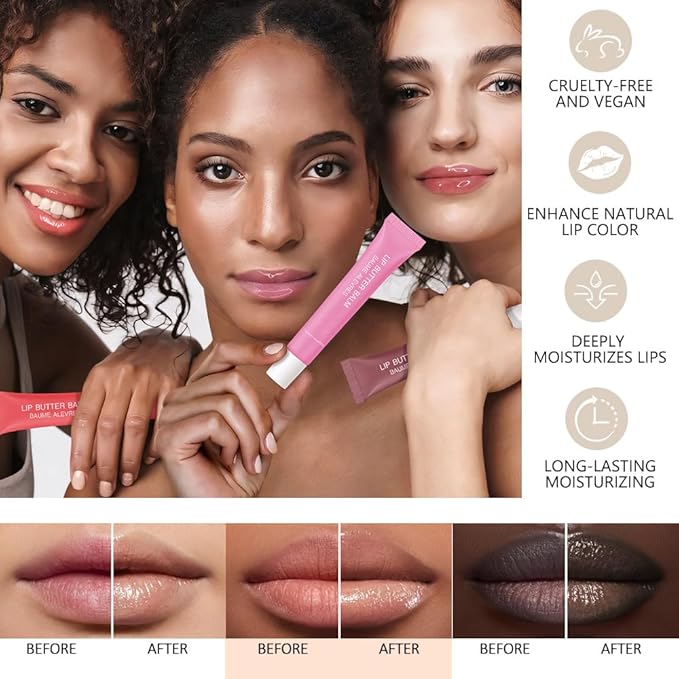 FeiCuiYun Summer Lip Butter Lip Balm, Ultra-Hydrating Natural Vegan Lip Balm, Sheer-Tinted Shine & Hydration, Soothes & Softens Dry Lips Skincare, Bálsamo labial hidratante #1 Vanilla