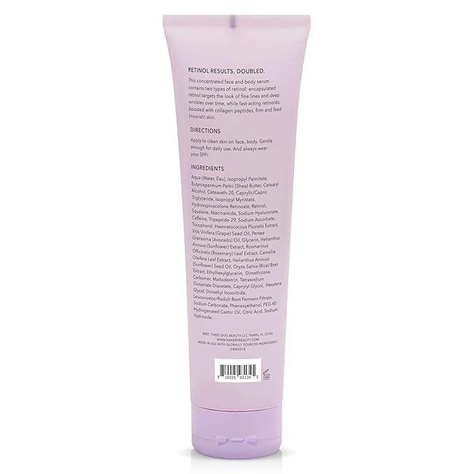 Nakery Beauty Retinol Cream with Collagen and Hyaluronic Acid, Anti Aging Moisturizer for Wrinkles, Face Treatment for All Skin Types, Day and Night Formula for Women