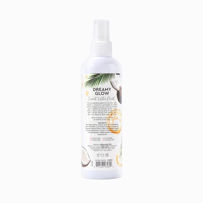 Nicka K New York, Dreamy Glow Batana & Coconut Mist, Hydrating Hair & Body Mist, Nourishing Spray with Batana Oil, Vitamins B5, C & E (Coconut Water)