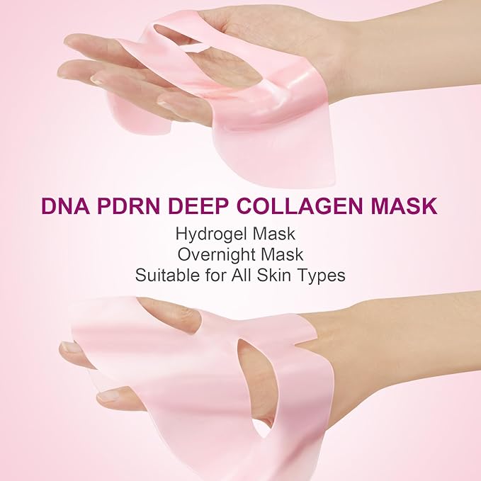 Salmon DNA PDRN Collagen Jelly Gel Mask,Overnight Face Mask,Hydrogel Mask with Niacinamide, Peptide for Glass Glow Skin - Elasticity, Hydrating, Firming,Plump,Fine Lines,Skincare 5ea Mothers Day Gifts